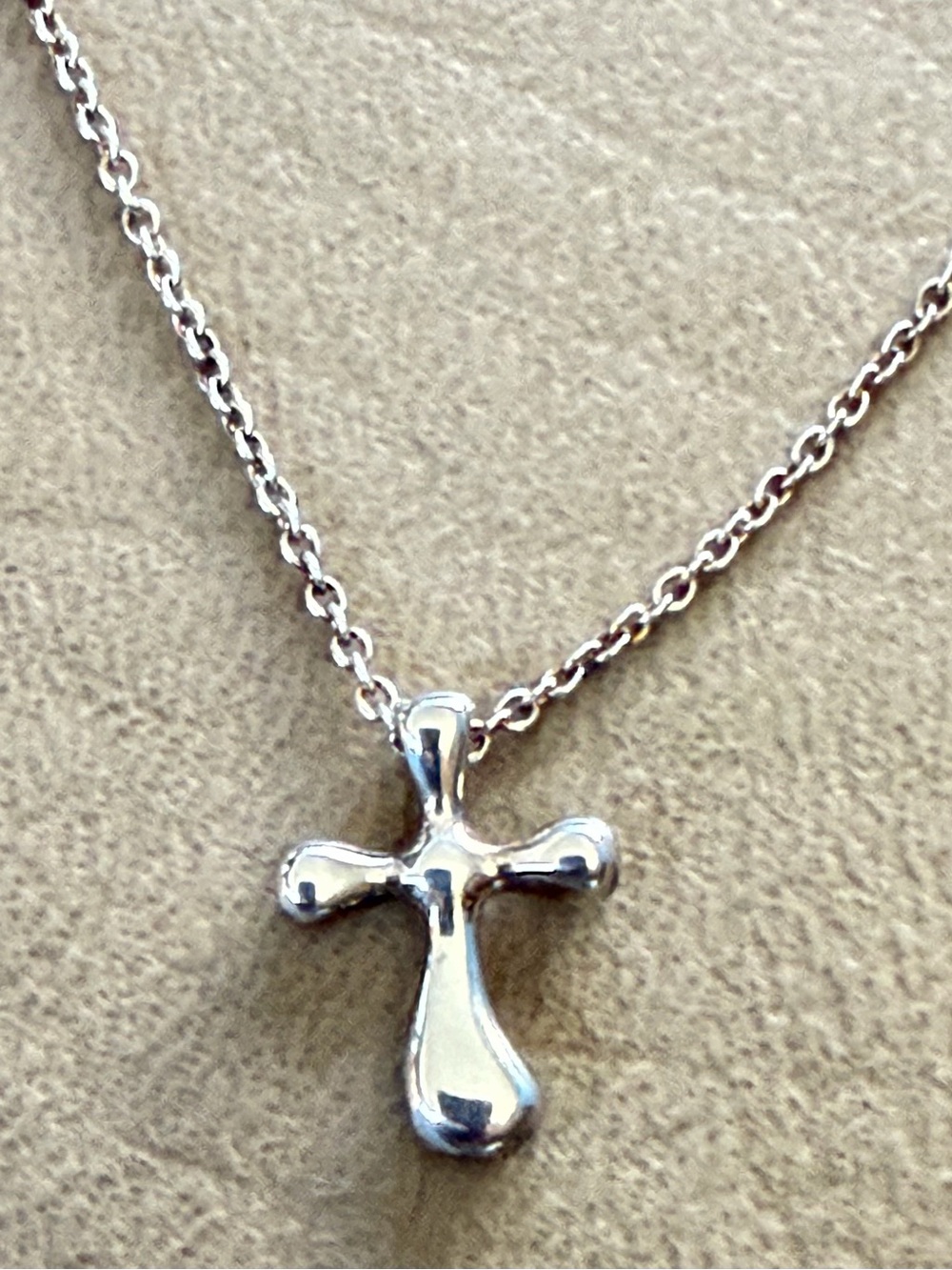 Tiffany & Co. 18” Elsa Peretti Cross Sterling Silver .925 Chain Necklace - Picture 2 of 11